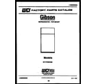 Gibson RT17F9WU3B cover page diagram