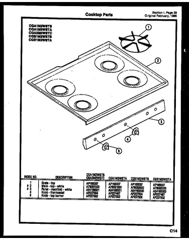 Cooktop parts