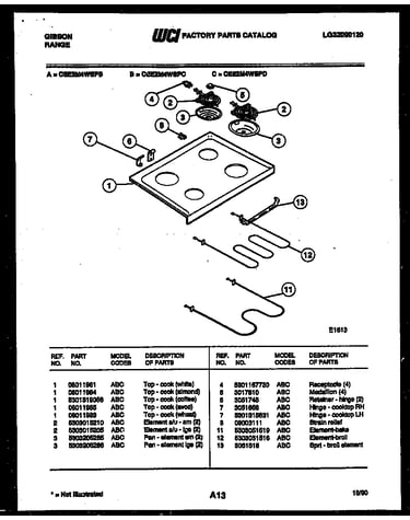 Cooktop and broiler parts