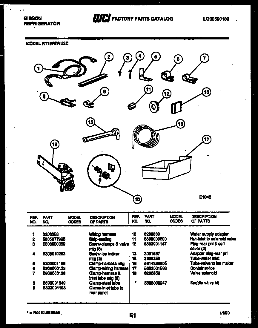 Ice maker installation parts