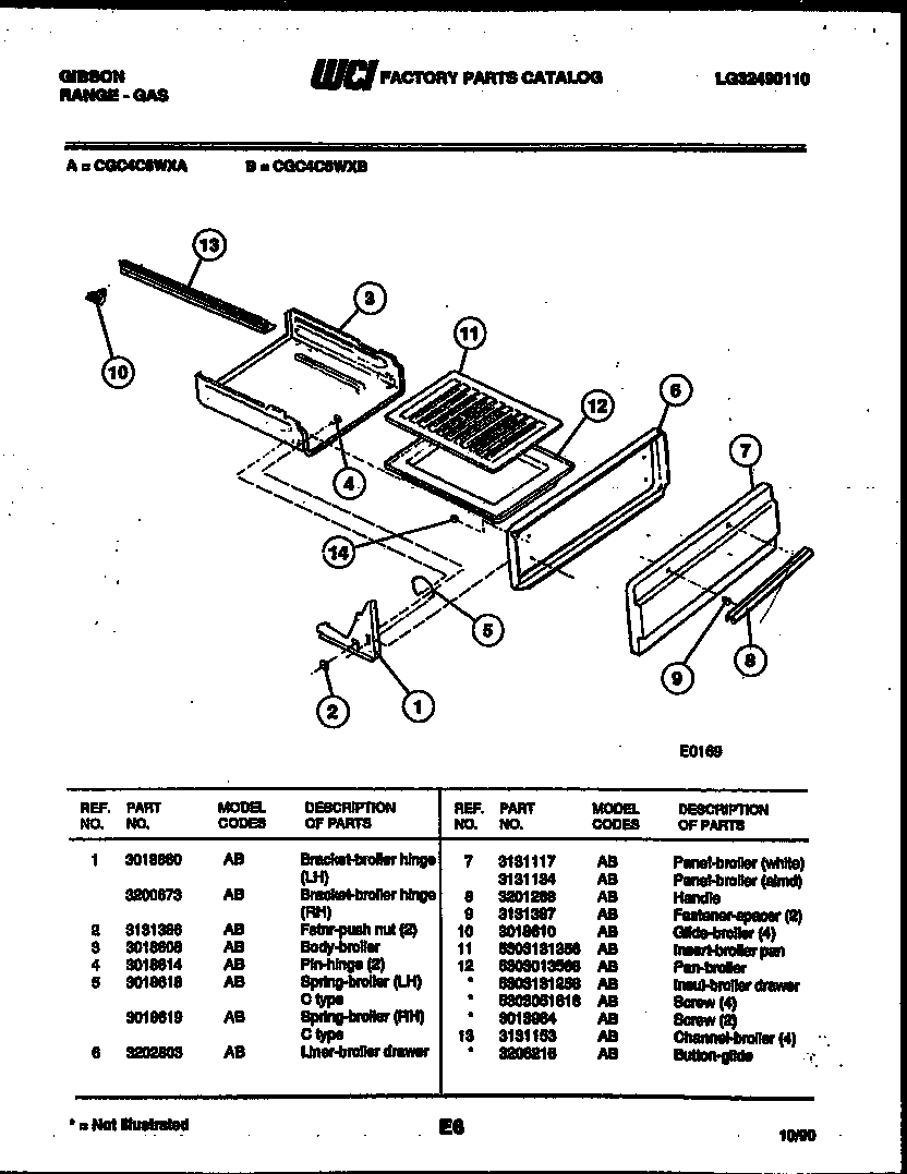 Broiler drawer parts