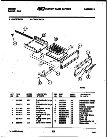 Broiler drawer parts