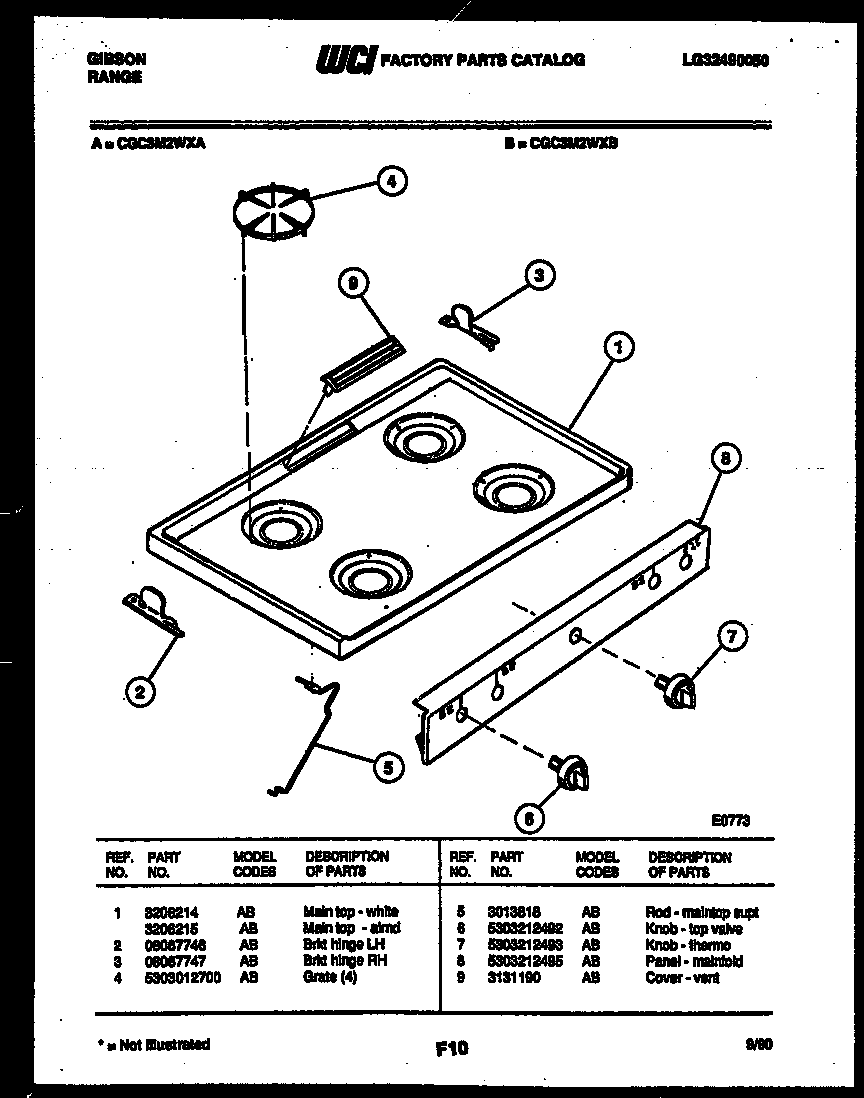 Cooktop parts