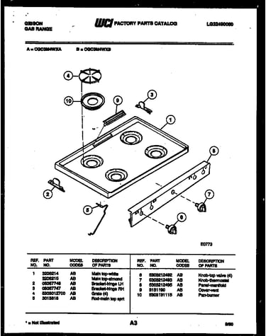 Cooktop parts