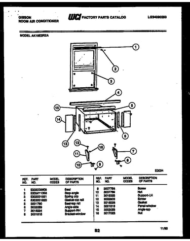 Cabinet and installation parts