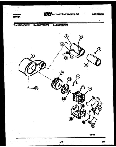 Motor and blower parts