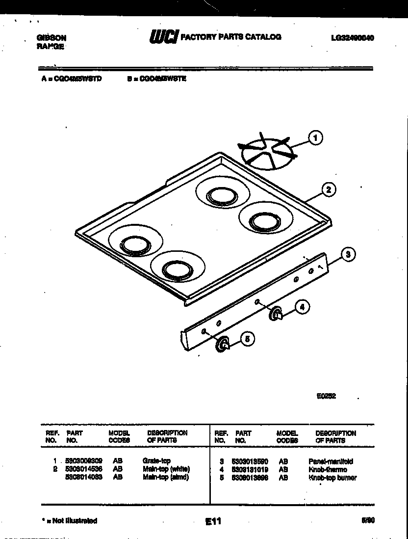 Cooktop parts