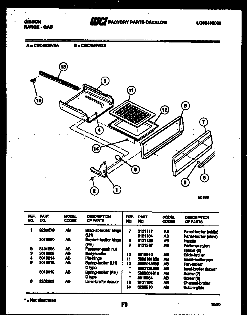 Broiler drawer parts