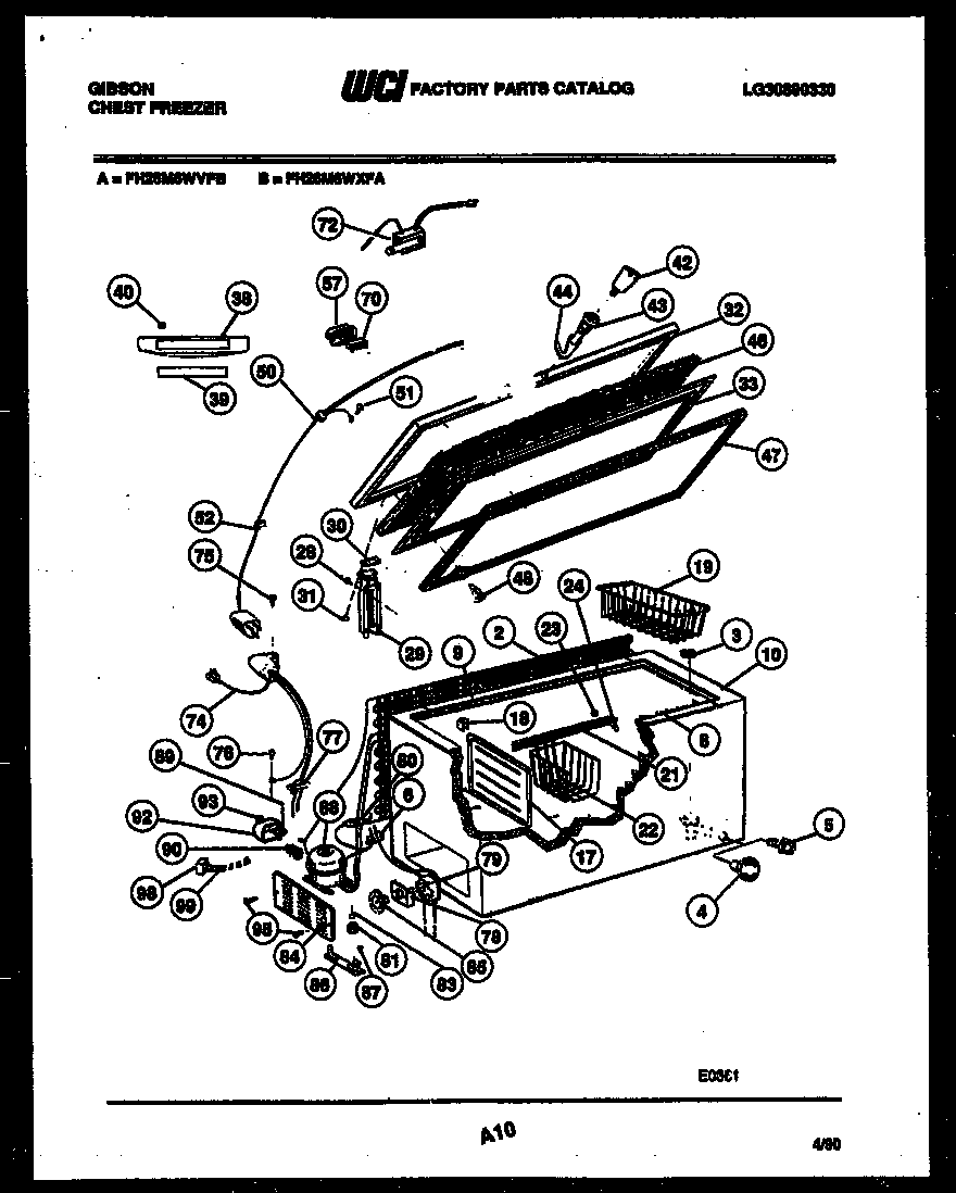 Chest freezer parts