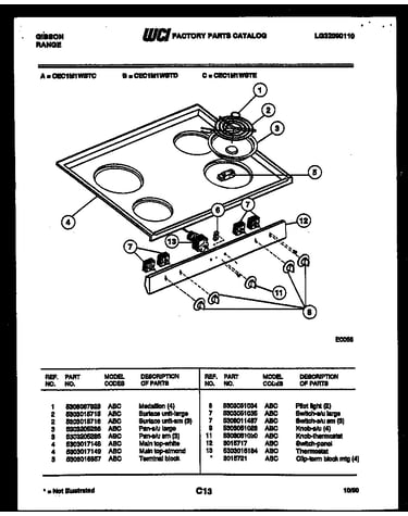 Backguard and cooktop parts
