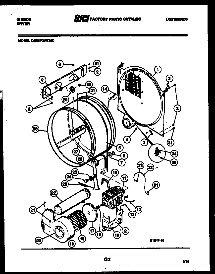 DRUM AND BLOWER PARTS