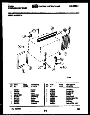 Cabinet and installation parts