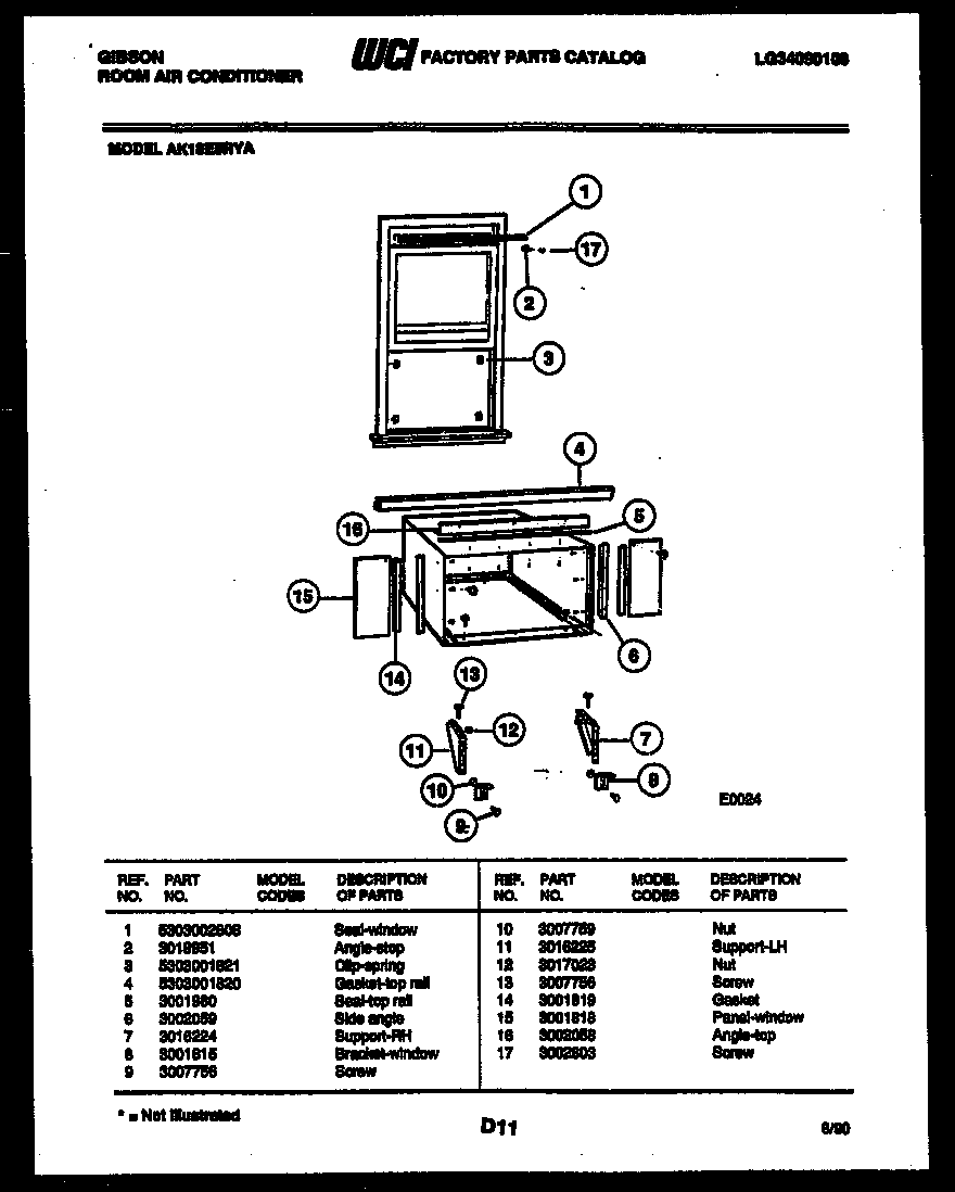 Cabinet and installation parts