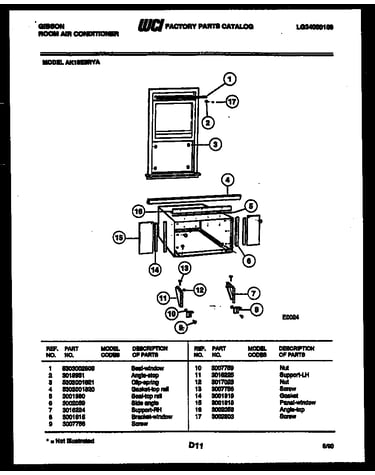 Cabinet and installation parts