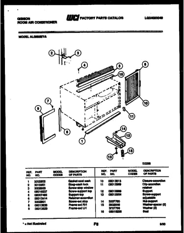 Cabinet and installation parts