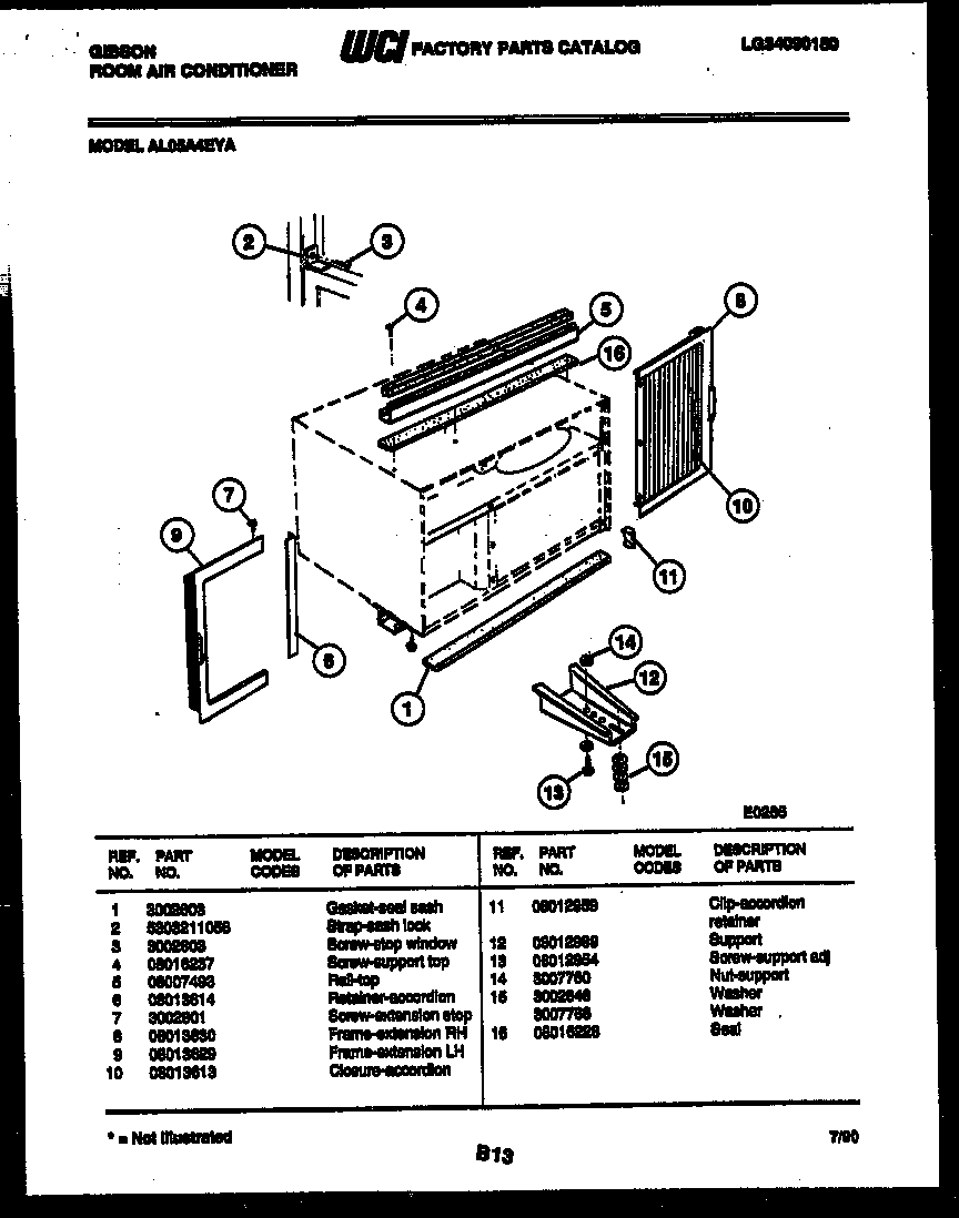 Cabinet and installation parts