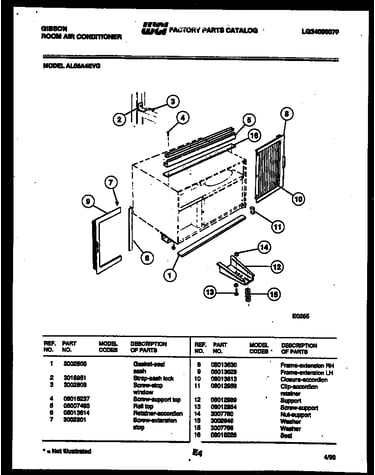 Cabinet and installation parts