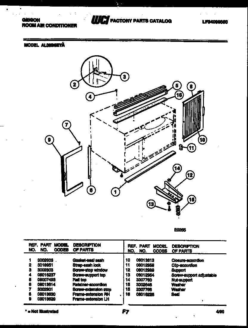 Cabinet and installation parts