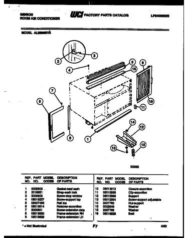 Cabinet and installation parts