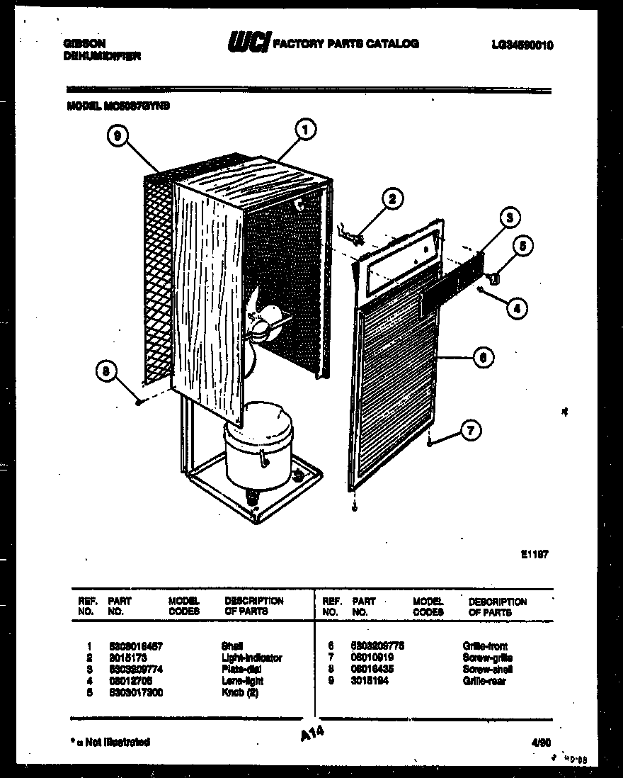 CABINET AND CONTROL PARTS