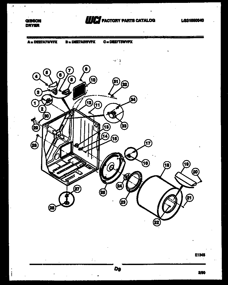 CABINET AND COMPONENT PARTS