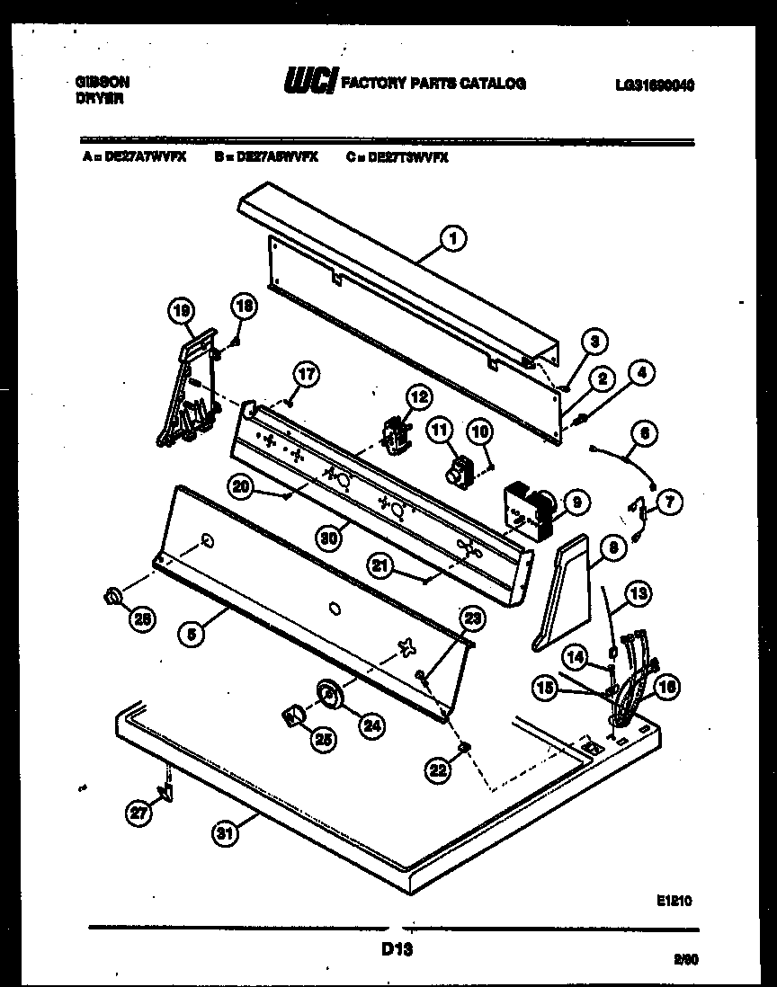 CONSOLE AND CONTROL PARTS