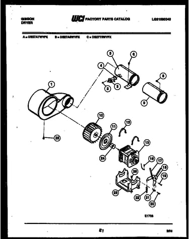 Motor and blower parts