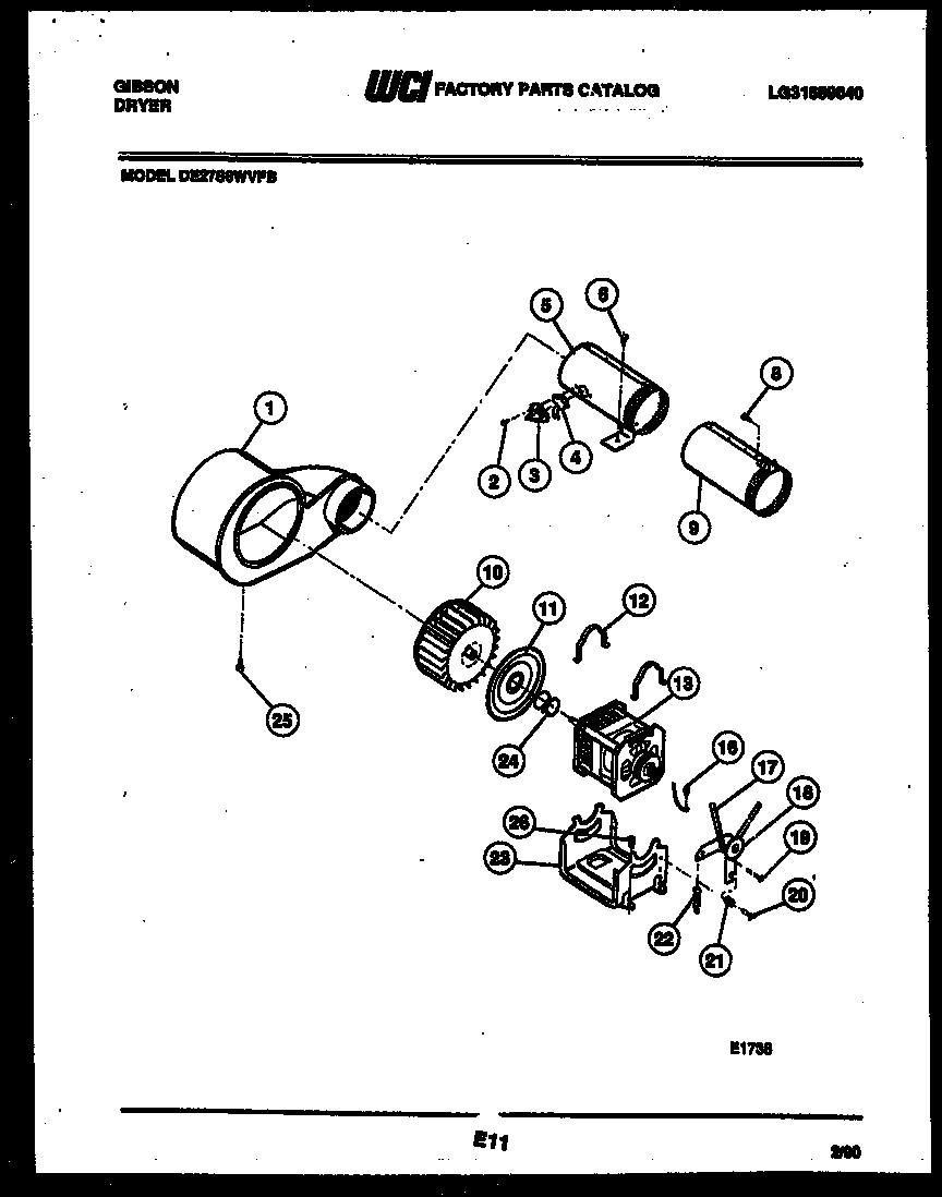 Motor and blower parts