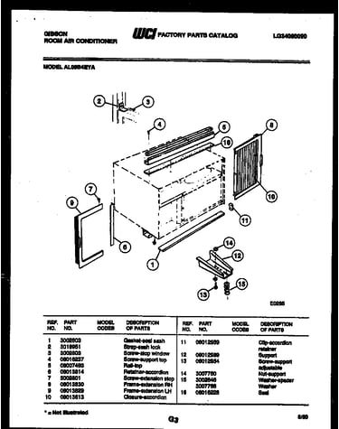 Cabinet and installation parts