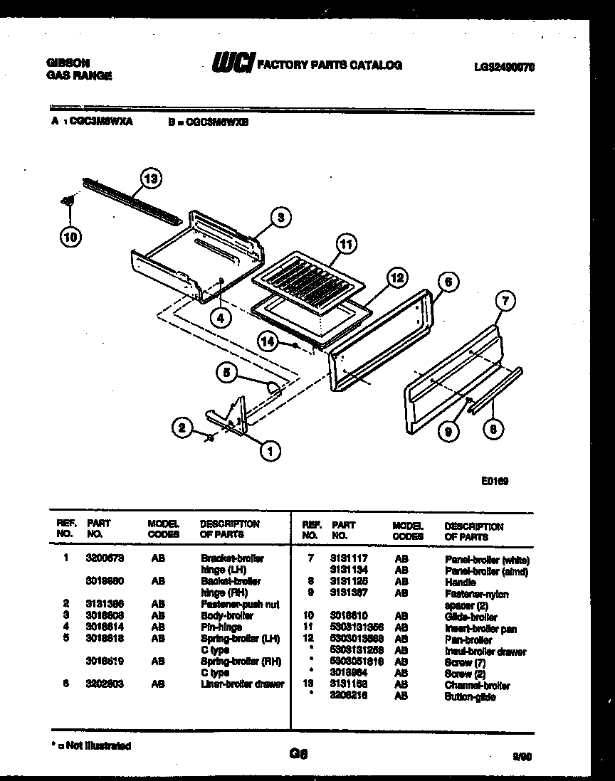 Broiler drawer parts