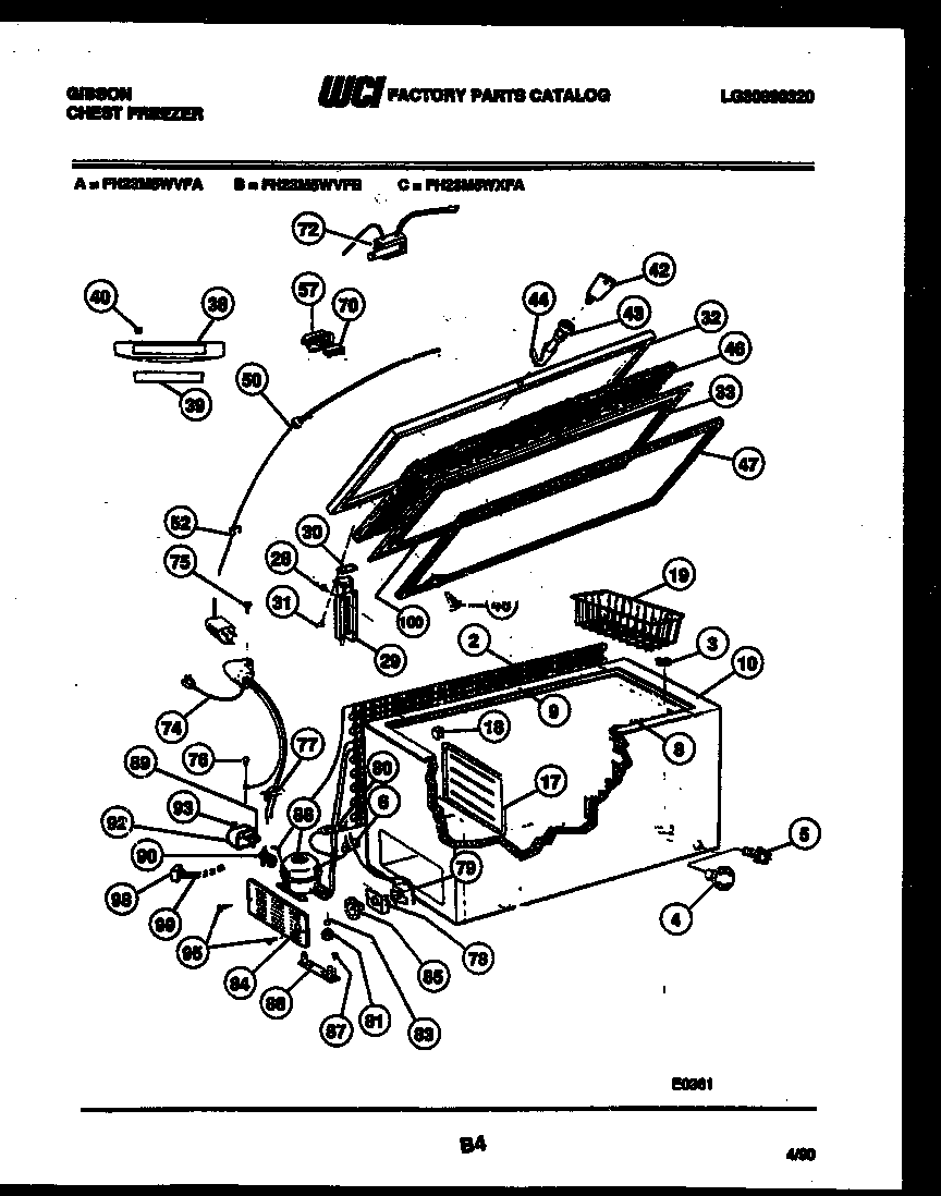 Chest freezer parts
