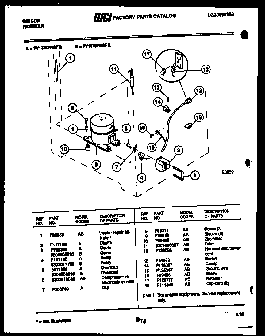 Compressor and electrical parts