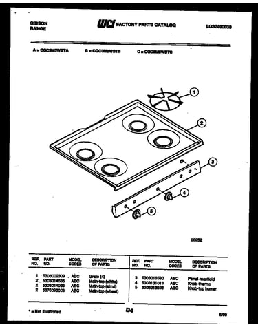 Cooktop parts