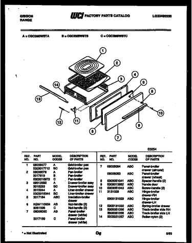 Broiler drawer parts