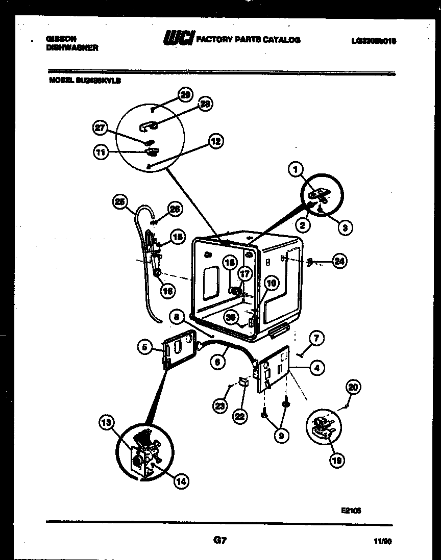 Tub and frame parts
