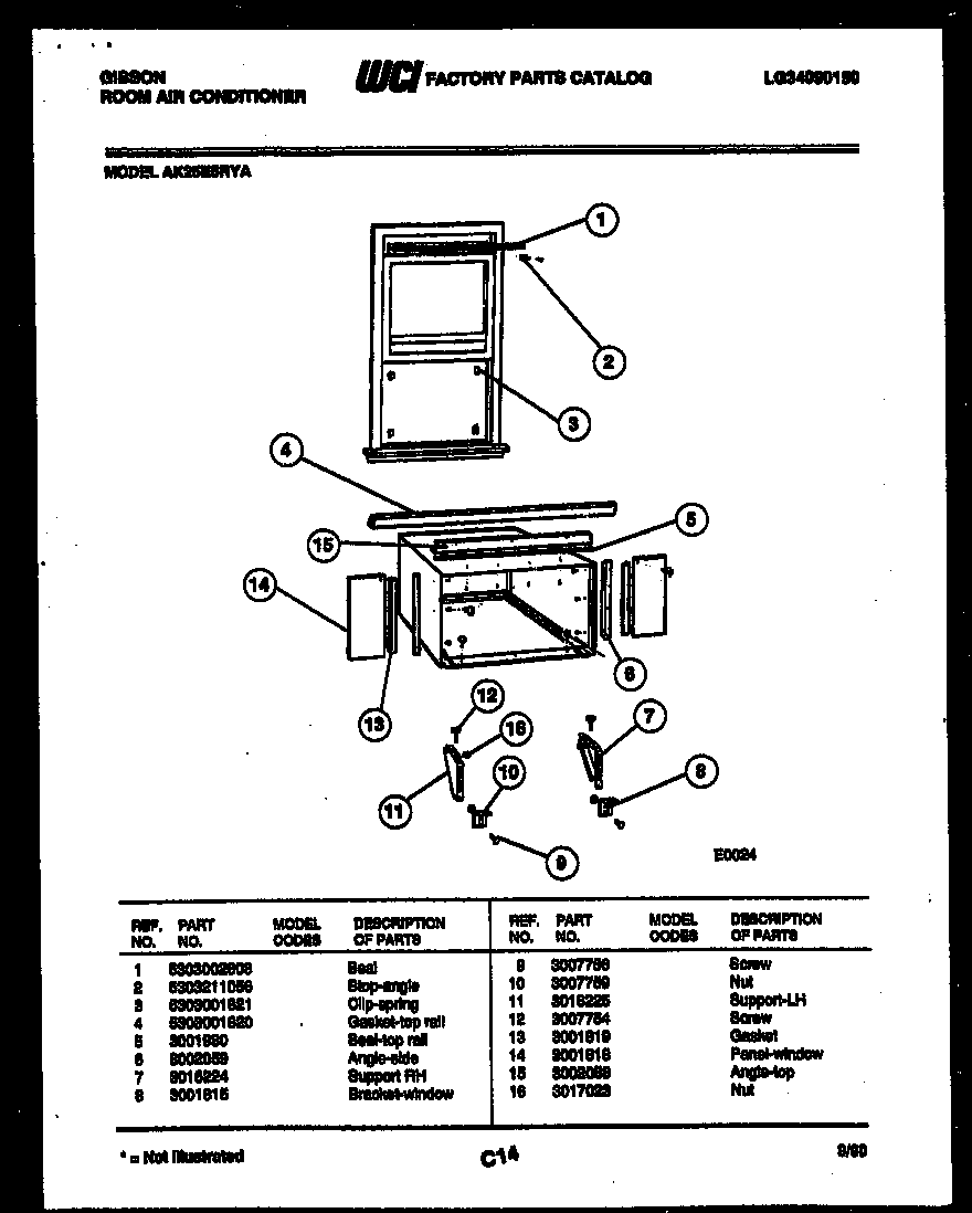 Cabinet and installation parts