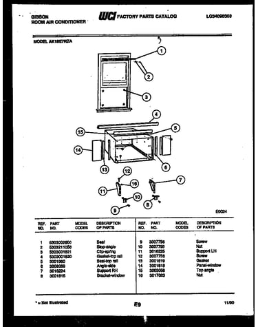 Cabinet and installation parts