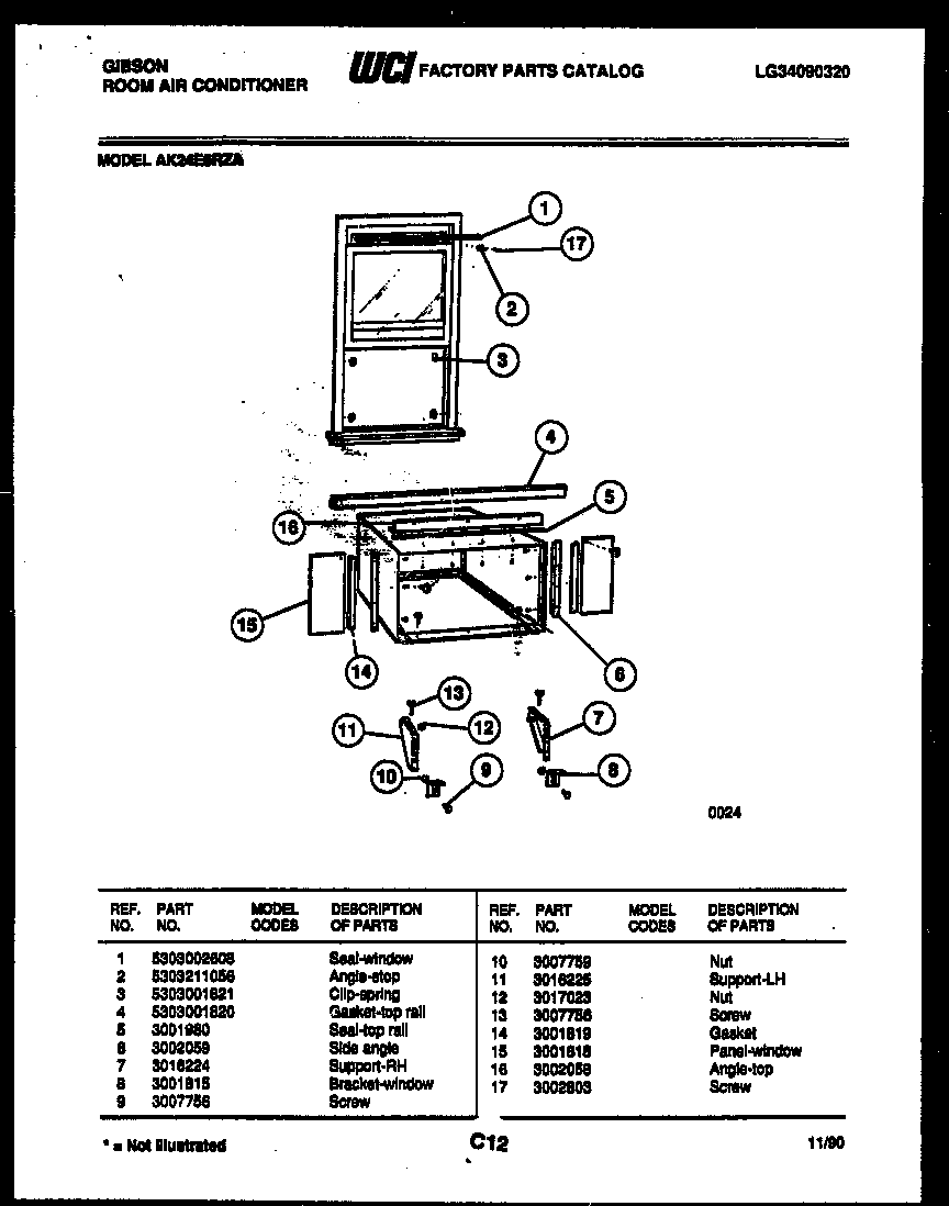 Cabinet and installation parts