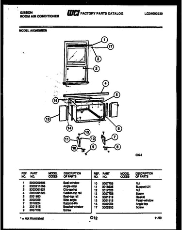 Cabinet and installation parts