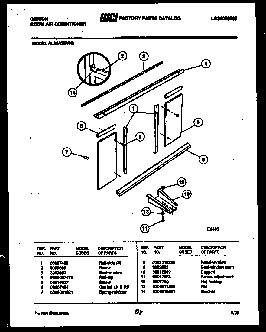 Cabinet and installation parts