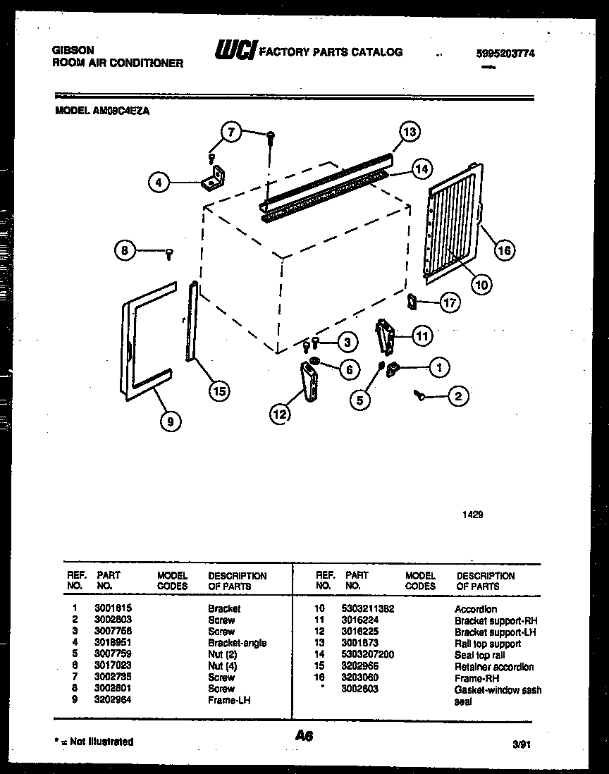 Cabinet and installation parts