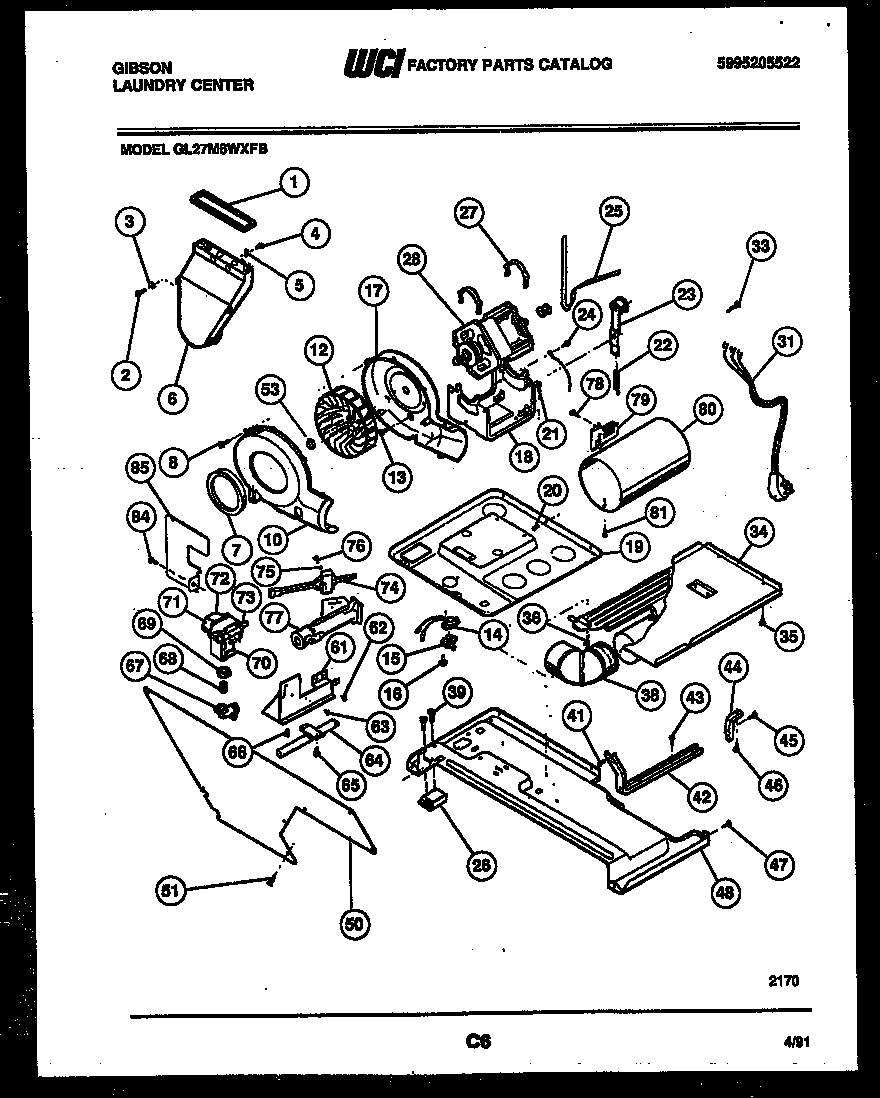 Blower, idler arm clutch and motor parts
