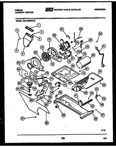 Blower, idler arm clutch and motor parts