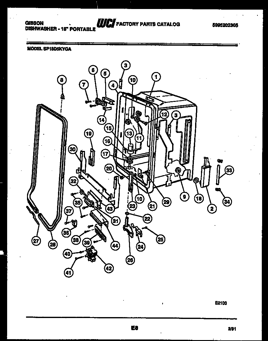 TUB AND FRAME PARTS