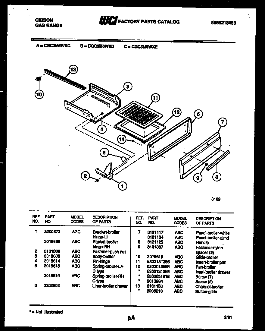 Broiler drawer parts