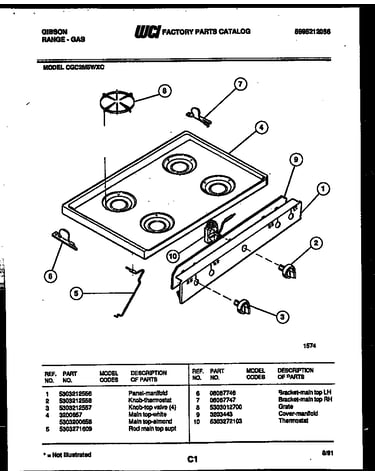 Cooktop parts