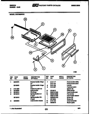 Broiler drawer parts