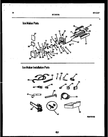 Ice maker and ice maker installation parts