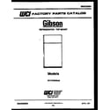 Gibson RT17F5WX4A cover page diagram