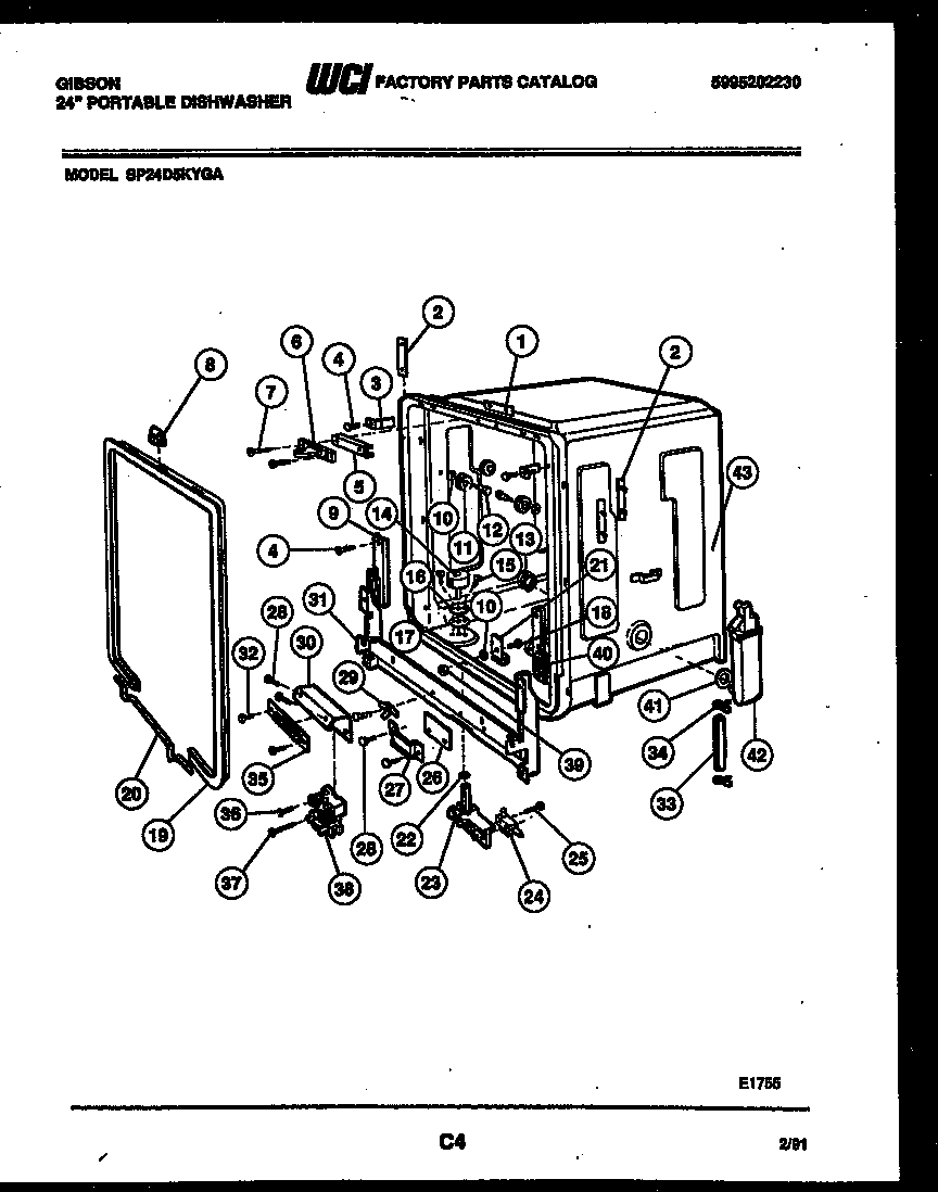 Tub and frame parts